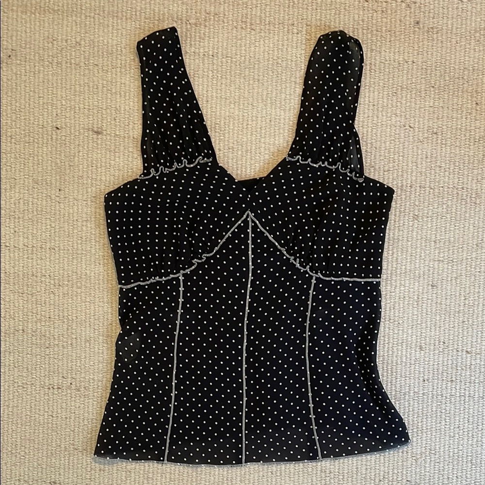 Black Polka Dot Women's Top